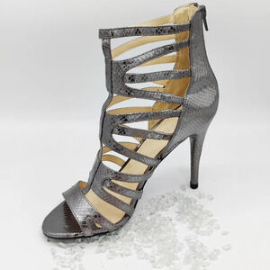 Nine West Strappy Heel / Metallic Silver/Gray / Size 8.5
